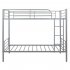  US Direct  Steel Bunk  Bed Twin Over Twin Bed Frame With Safety Guard Rails Flat Ladder Silver