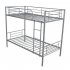  US Direct  Steel Bunk  Bed Twin Over Twin Bed Frame With Safety Guard Rails Flat Ladder Silver