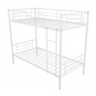  US Direct  Steel  Bunk  Bed Twin Over Twin Bed Frame With Safety Guard Rails Flat Ladder white