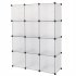  US Direct  Storage Shelf 4 Layers 12 cube 35x35x35 Cube Storage Cabinet With Door For Study Room Bedroom Bookcase Toy Organizer White