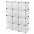  US Direct  Storage Shelf 4 Layers 12 cube 35x35x35 Cube Storage Cabinet With Door For Study Room Bedroom Bookcase Toy Organizer White