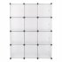  US Direct  Storage Shelf 4 Layers 12 cube 35x35x35 Cube Storage Cabinet With Door For Study Room Bedroom Bookcase Toy Organizer White