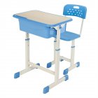 [US Direct] Student  Desk  Chair  Set Adjustable Kids Table Seats Classroom Furniture Blue