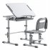  US Direct  Study Desks Chairs Set Rectangle 70 x 38 x  52 74 cm Liftable Set Without Front Baffle Reading Stand Lamp light grey
