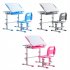  US Direct  Study Desks Chairs Set Rectangle 70 x 38 x  52 74 cm Liftable Set Without Front Baffle Reading Stand Lamp light grey