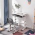  US Direct  Study Desks Chairs Set Rectangle 70 x 38 x  52 74 cm Liftable Set Without Front Baffle Reading Stand Lamp light grey
