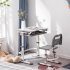  US Direct  Study Desks Chairs Set Rectangle 70 x 38 x  52 74 cm Liftable Set Without Front Baffle Reading Stand Lamp light grey