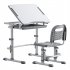  US Direct  Study Desks Chairs Set Rectangle 70 x 38 x  52 74 cm Liftable Set Without Front Baffle Reading Stand Lamp light grey