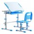  US Direct  Study Desks Chairs Set Rectangle 70 x 38 x  52 74 cm Liftable Set Without Front Baffle Reading Stand Lamp blue