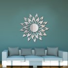 US Sunflower Gold Silver Acrylic Mirror Wall Sticker Decal DIY Home Decor Silver_SM001 silver mirror