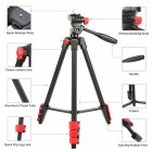 [US Direct] T90 Portable Tripod With Phone Clip And Bluetooth-compatible Remote Control 360 Degrees Adjustable Multi-angle Bracket black red