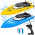  US Direct  THINKMAX 2PACK 10km H 2 4G High Speed Remote Control Boats  Blue Yellow 
