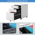  US Direct  TREXM 3 Drawer File Cabinet Mobile Metal Lockable File Cabinet Under Desk Fully Assembled Except for 5 Castors  White 