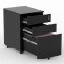  US Direct  TREXM 3 Drawer File Cabinet Mobile Metal Lockable File Cabinet Under Desk Fully Assembled Except for 5 Castors  White 