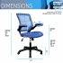  US Direct  Techni Mobili Mesh Task Office Chair with Flip Up Arms  Blue