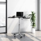 [US Direct] Techni Mobili Folding Table Laptop Cart, Graphite