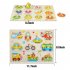  US Direct  ThinkMax 6pcs Kids Wooden Peg Puzzles Board Toy Set  Educational and Learning Puzzles Toy   Alphabet  Number  Fruits  Village and Animals