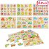  US Direct  ThinkMax 6pcs Kids Wooden Peg Puzzles Board Toy Set  Educational and Learning Puzzles Toy   Alphabet  Number  Fruits  Village and Animals
