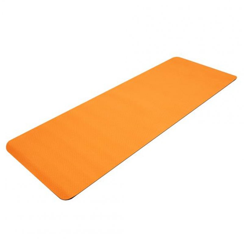 [US Direct] Tpe Yoga  Mat 183*61*6cm Non-slip Gym Pad For Yoga Training Fitness Excercise Orange