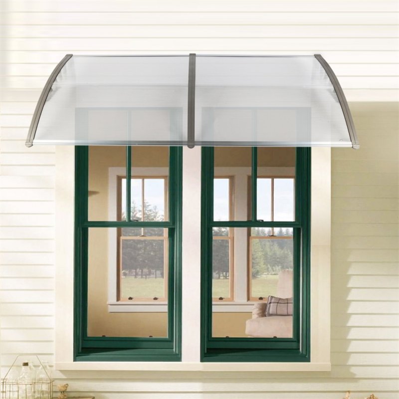 US Transparent Awnings Gray Bracket Household Washable Quick Dry Canopy
