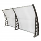 [US Direct] Transparent Awnings Gray Bracket Household Washable Quick Dry High Strength Canopy For Door Window 200 x 96cm