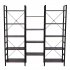  US Direct  Triple Wide 5 Tier Bookshelf Industrial Style Multipurpose Storage Rack Bookcases Furniture For Home Office Brown