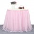  US Direct  Tulle Table Skirt  3 layer Table Cloth with Chiffon Lining  Wedding Table Decoration Tableware for Birthday Baby Shower Party Pink 9ft 77cm