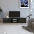  US Direct  Tv Stands With 2 Cabinet Doors Large Storage Spacetv Console Living Room Bedroom Storage Shelves Entertainment Center black