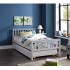 [US Direct] Twin Bed with Trundle，Grey