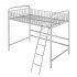  US Direct  Twin Loft  Bed With Full length Guardrail And Ladder Household Furniture Silver