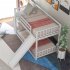  US Direct  Twin Over Twin Bunk  Bed With Convertible Slide And Stairway Household Furniture White