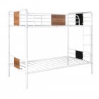  US Direct  Twin Over Twin Metal Bunk  Bed With Guardrails Household Furniture For Living Room  white 