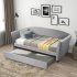  US Direct  Twin Size Upholstered Daybed With Trundle Sofa  Bed Household Furniture gray