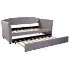  US Direct  Twin Size Upholstered Daybed With Trundle Sofa  Bed Household Furniture gray