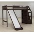  US Direct  Twin Size Loft Bed With Storage And Slide  White  New 