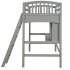  US Direct  Twin Size Loft  Bed With Storage Shelves desk ladder Household Furniture Gray