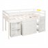  US Direct  Twin  Size Loft  Bed With Cabinet detachable Portable Desk Household Furniture White