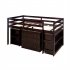  US Direct  Twin Size Loft  Bed With Cabinet detachable Portable Desk Household Furniture Brown