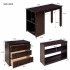  US Direct  Twin Size Loft  Bed With Cabinet detachable Portable Desk Household Furniture Brown