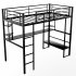  US Direct  Twin Size Loft Metal Bed with Long Desk and Shelves   Expected to arrive around 5 10   
