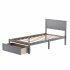  US Direct  Twin Size Platform Bed with Under bed Drawer  Gray
