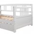  US Direct  Twin Size Sofa Bed  Wood Daybed With Twin Size Trundle Housuehold Furniture white