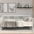  US Direct  Twin Size Solid Wood Sofa  Bed Multifunctional Bed For Household Living Room Furniture White