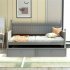  US Direct  Twin Size Wood Daybed With Twin Size Trundle Two Drawer Sofa Bed For Houehold Living Room  gray 