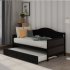  US Direct  Twin Wooden Daybed With Trundle Bed   Sofa Bed For Bedroom Living Room White
