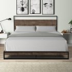 [US Direct] Twin metal bed frame with wood slats