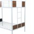  US Direct  Twin over twin Bunk  Bed With Safety Rail  Built in Ladder For Bedroom Dorm White