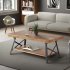  US Direct  U STYLE 43   Metal Legs Rustic Coffee Table  Solid Wood Tabletop