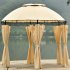  US Direct  U style  Gazebo Outdoor Patio Dome Tent With Removable Curtains For Courtyard  Garden Khaki