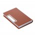  US Direct  UBaymax Slim Professional Business Card Holder  Stainless Steel and PU Leather Business Card Case  Brown  Brown